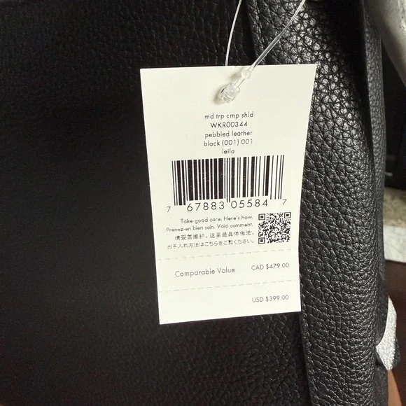 kate spade black pebbled leather shoulder bag with gold logo - Picture 2 of 4